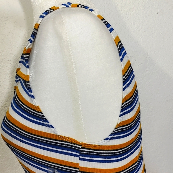 NWT Express V-neck Ribbed Knit Striped Tank Top - Picture 3 of 11